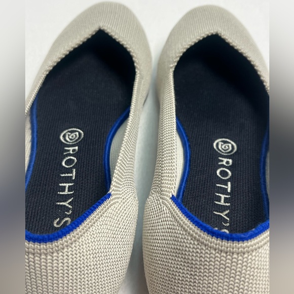 ROTHY'S The Flat Round Toe Birdseye Grey Knit Comfort Ballet Flats-Size 10 - Picture 9 of 12